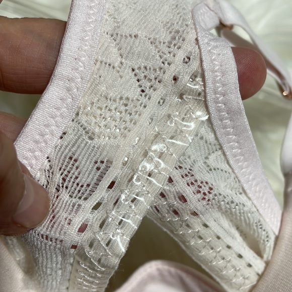 NWT Le Mystere razor back light pink shell front closure soft 34F sports support - Picture 9 of 15